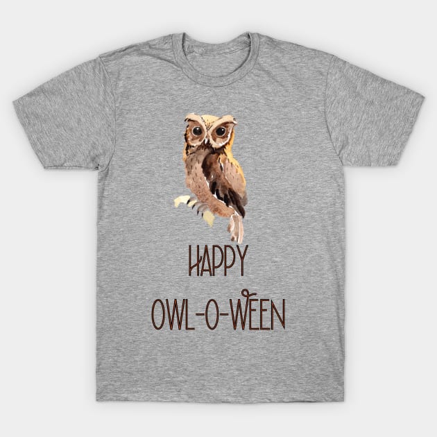 Happy Owl-O-Ween T-Shirt by Pixelchicken